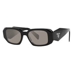 New PRADA Black Rectangle PR 17WS 1AB-07Z Sunglasses Women